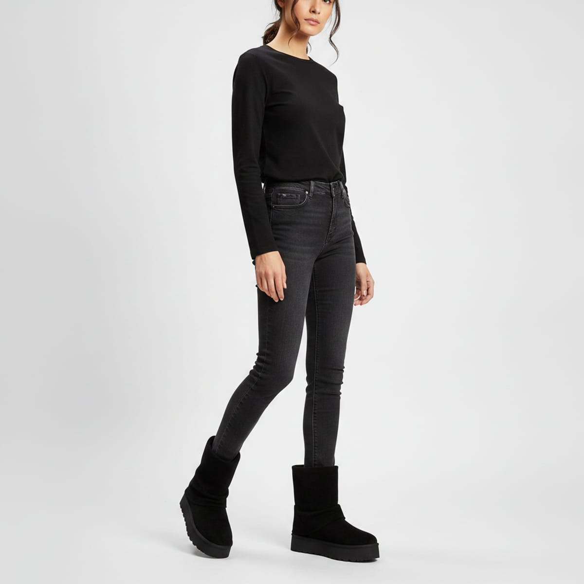 Suede effect snow boots - Black