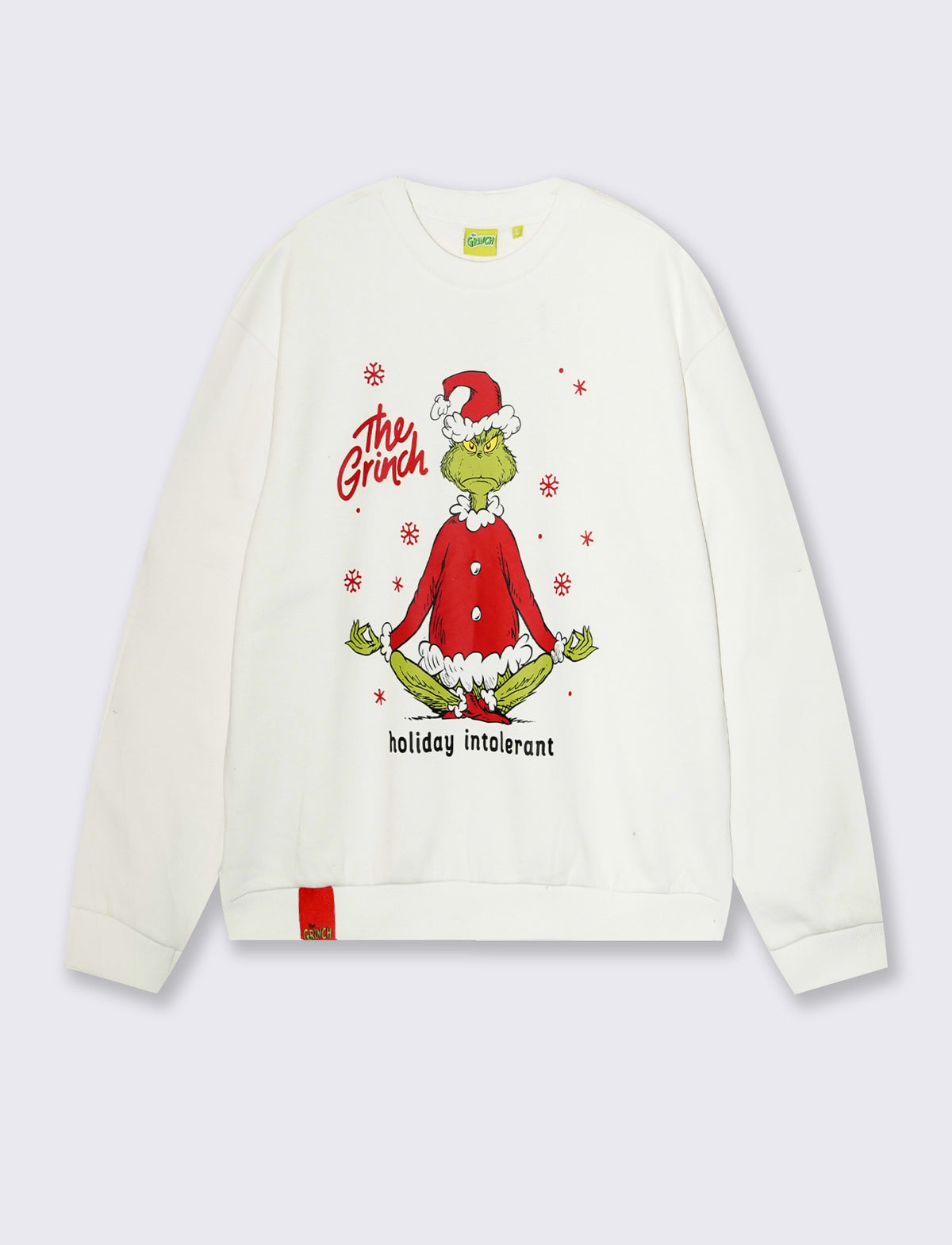 Felpa Grinch girocollo boxy fit - Bianco