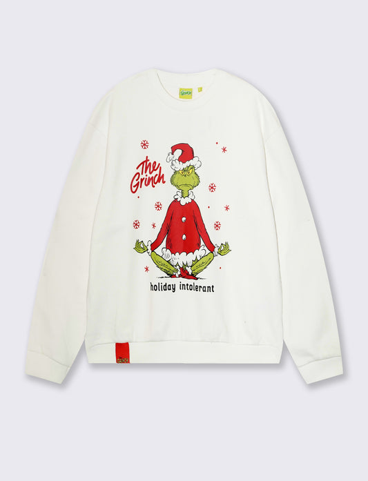 Grinch Crewneck Boxy Fit Sweatshirt - White