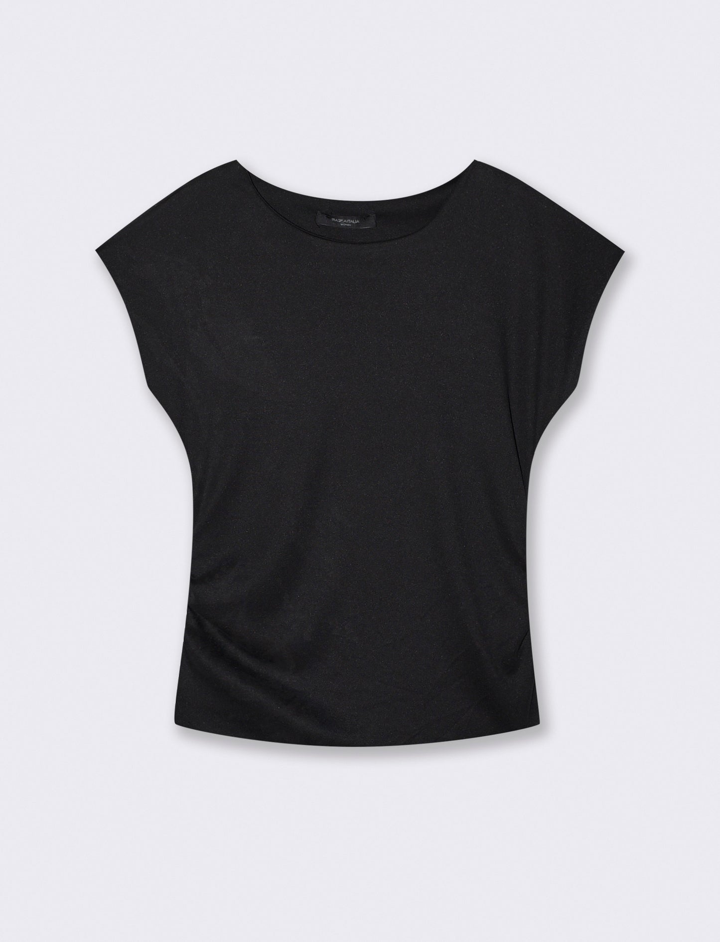 Tshirt con arricci sul fianco - Nero