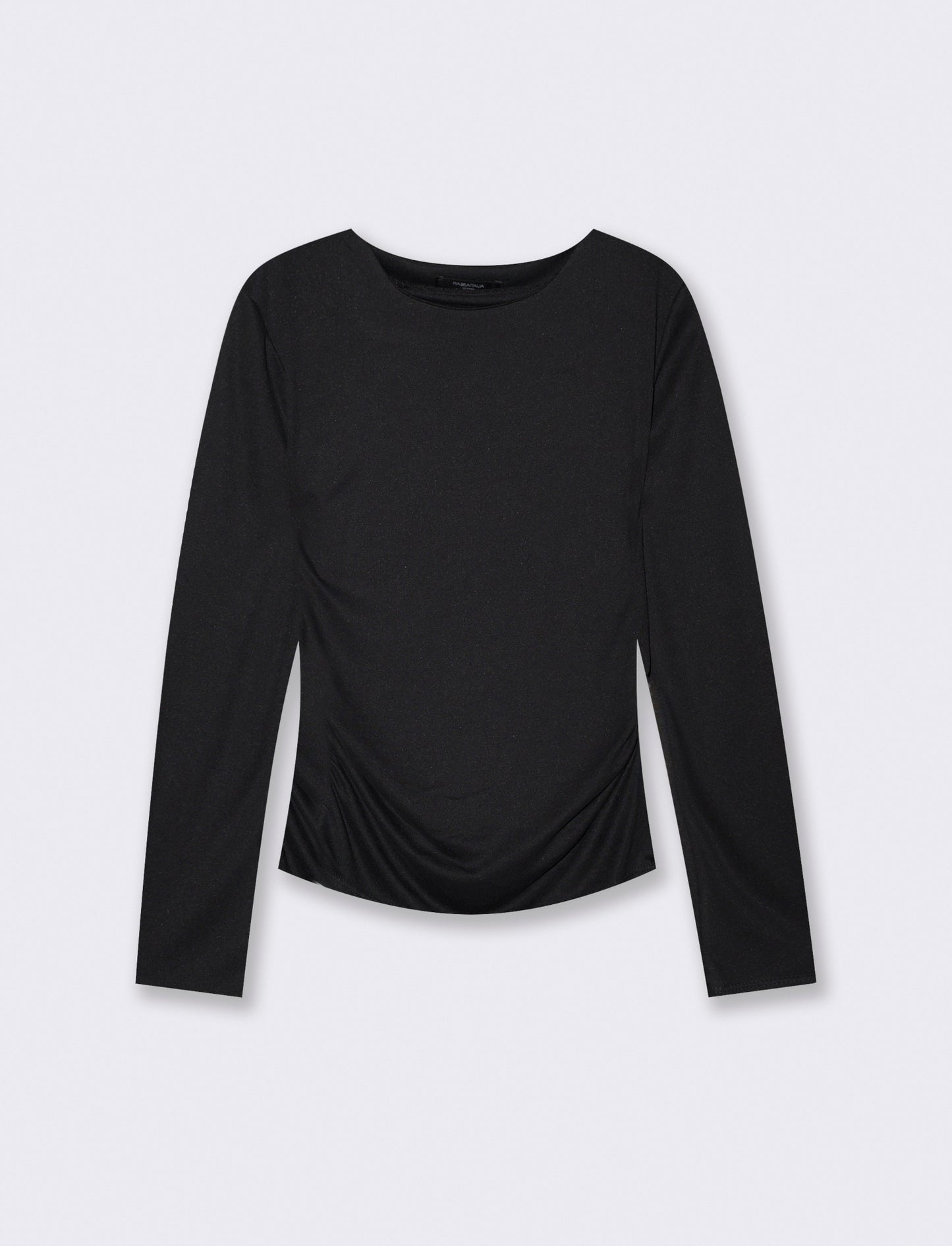 Tshirt manica lunga con scollo a barca - Nero