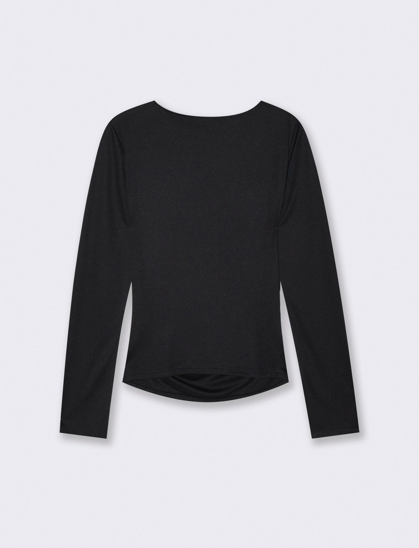 Tshirt manica lunga con scollo a barca - Nero