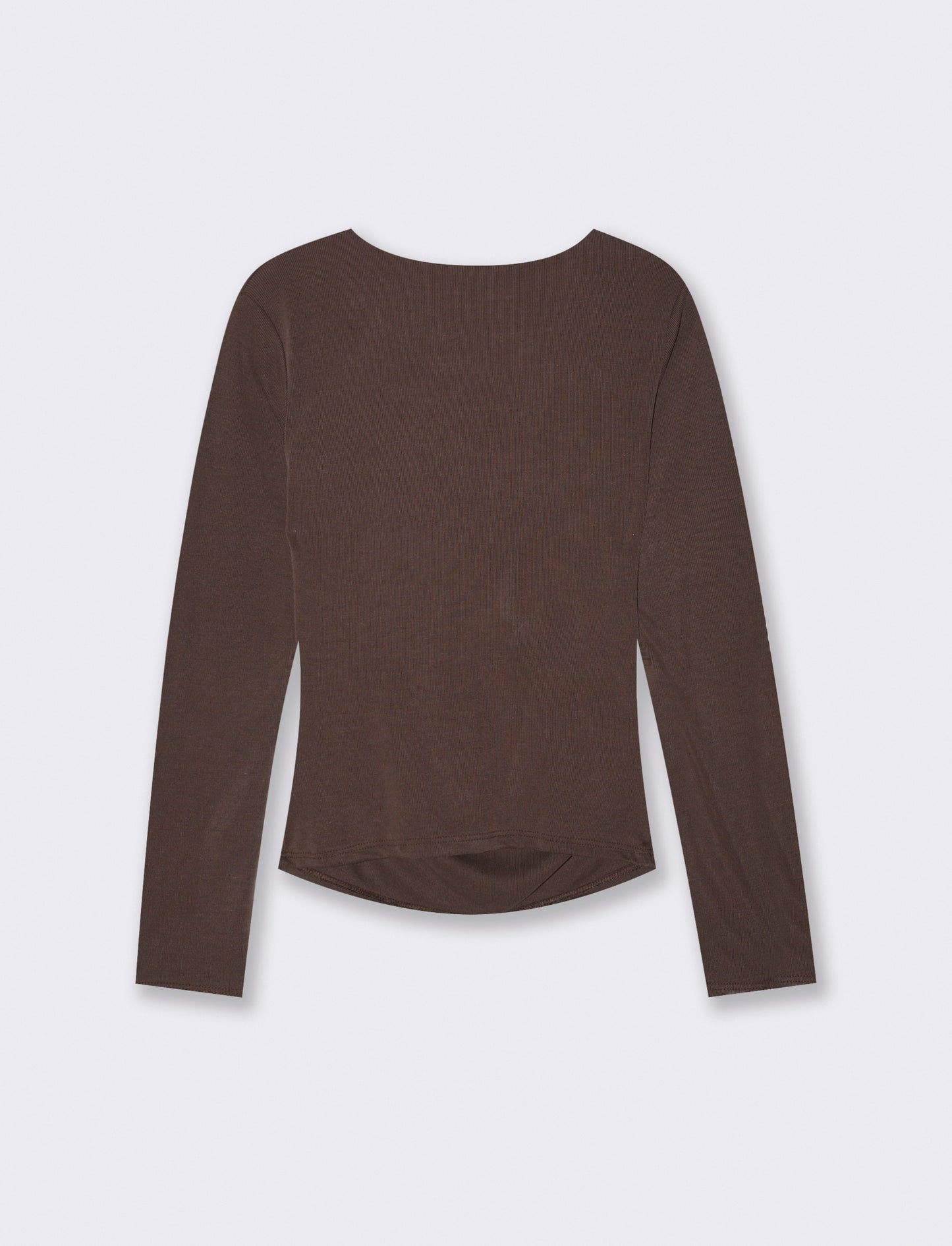 Tshirt manica lunga con scollo a barca - Moro