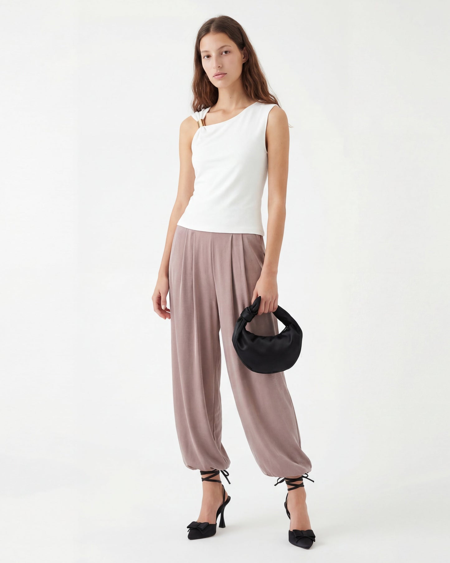 Pantalone effetto palloncino - Grigio fango
