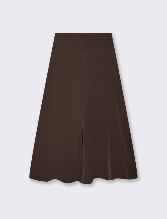 Gonna lunga con spacco elegante e versatile - Moro