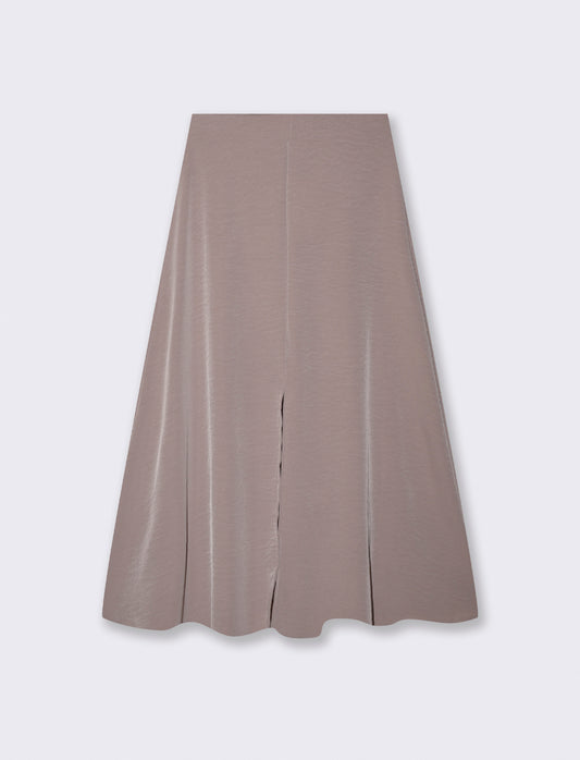 Gonna lunga con spacco elegante e versatile - Grigio fango
