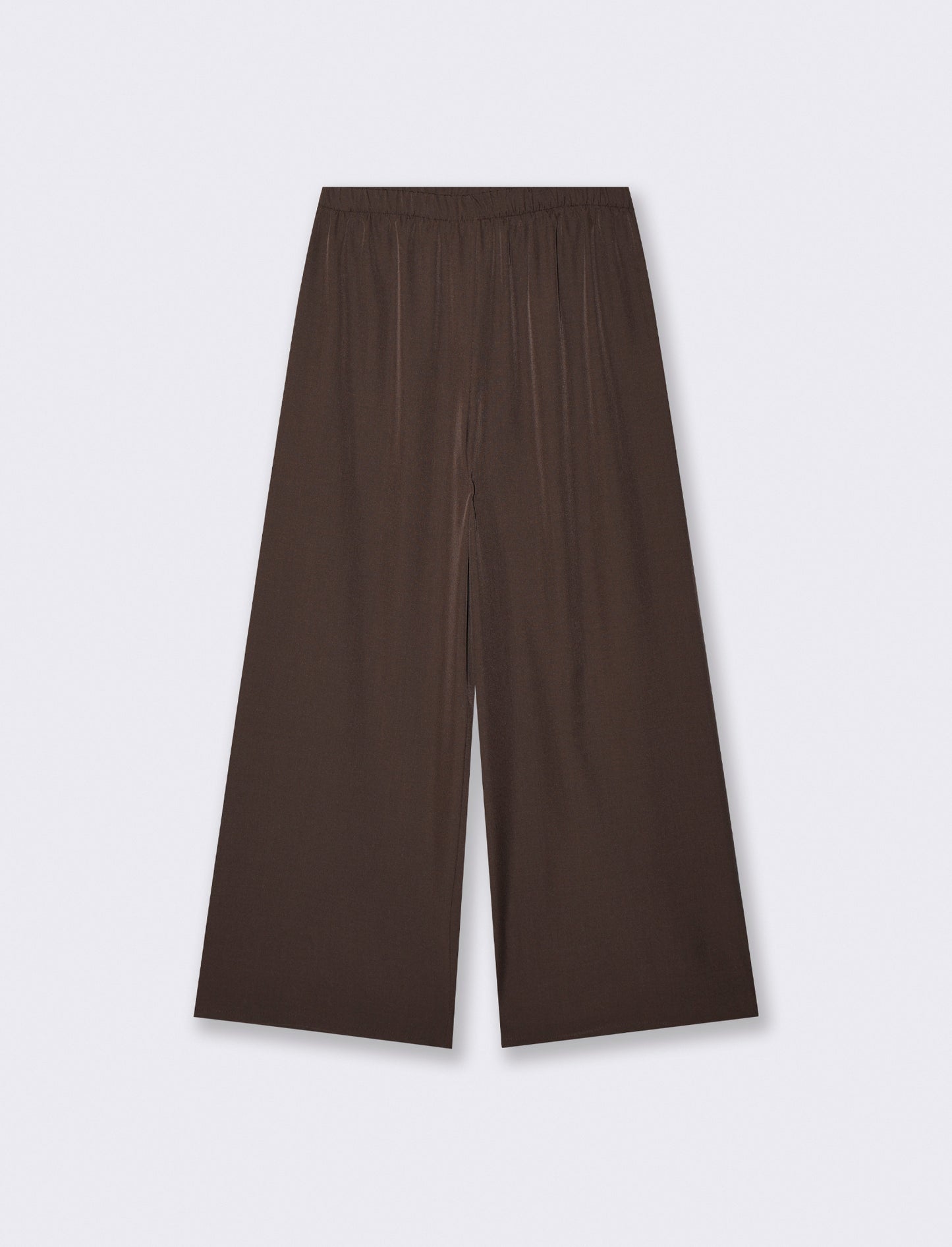 Pantalone largo con elastico in vita - Moro