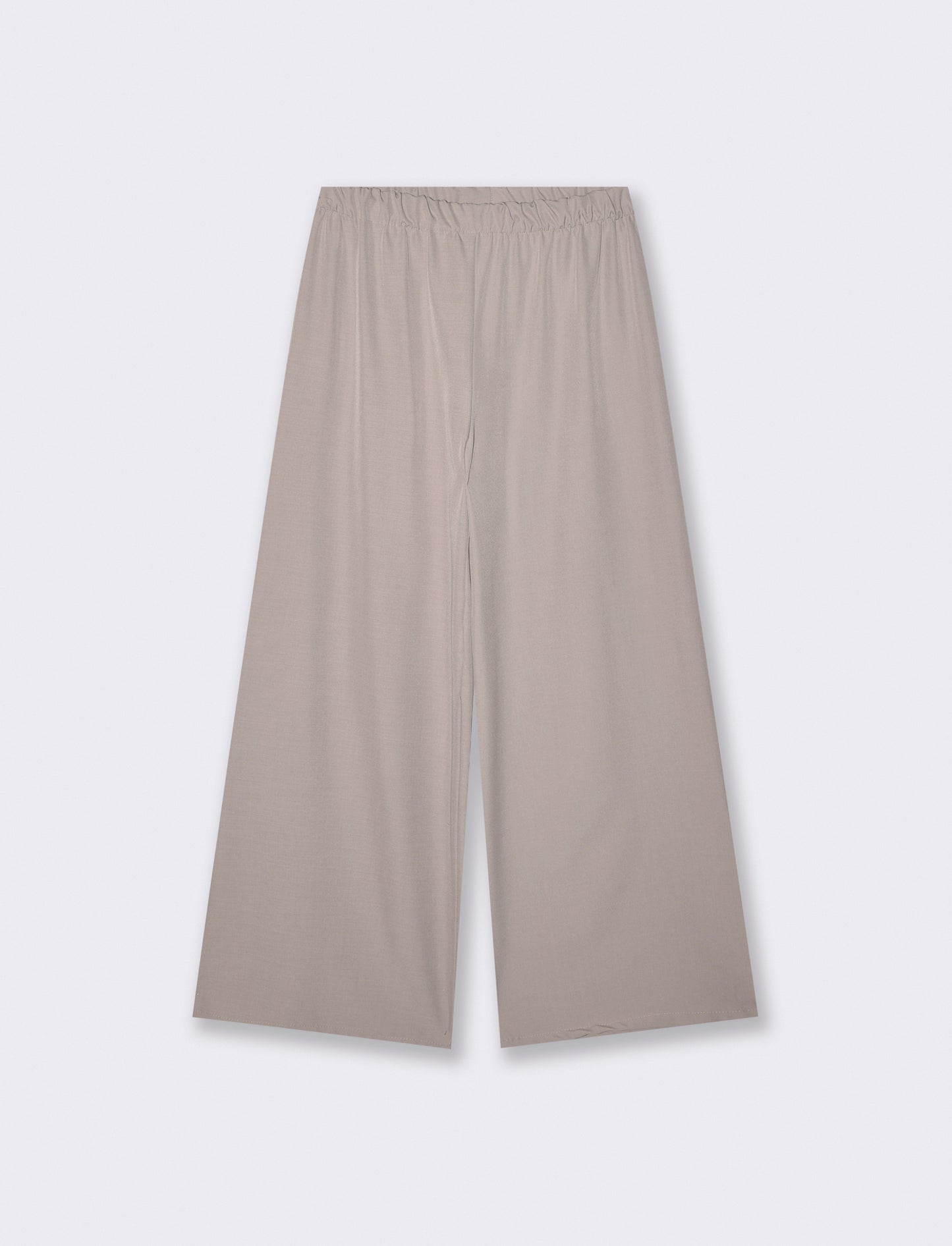Pantalone largo con elastico in vita - Grigio fango