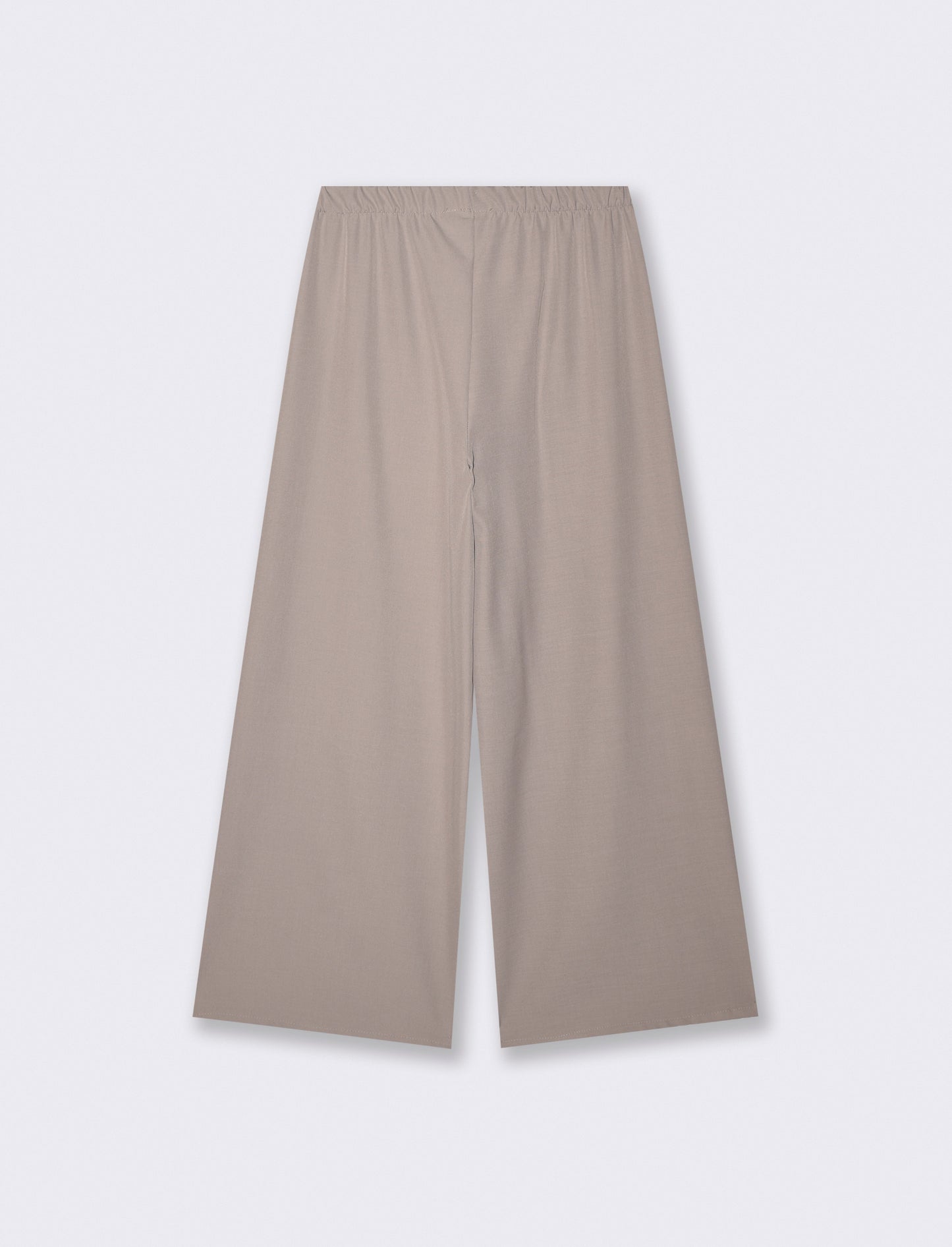 Pantalone largo con elastico in vita - Grigio fango