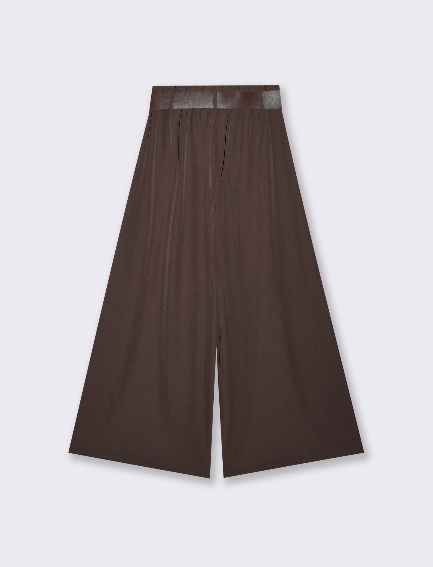 Pantalone con pieghe e cintura - Moro