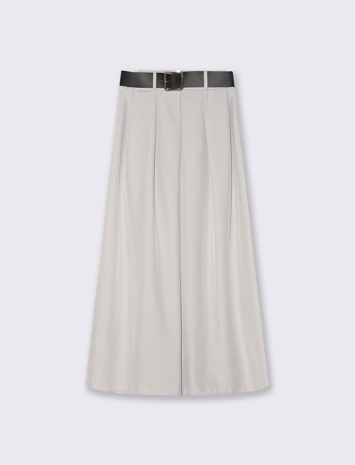 Long dress with elegant and versatile belt - Grey