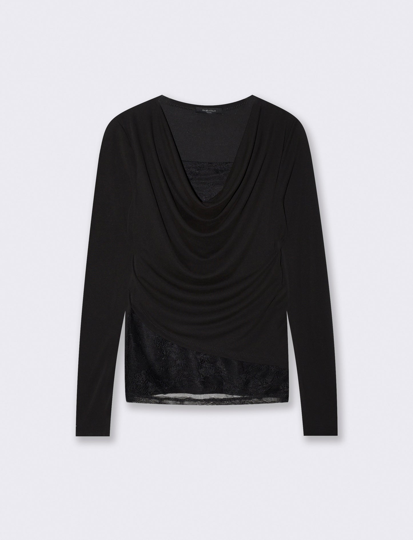 Tshirt con dettagli in pizzo - Nero