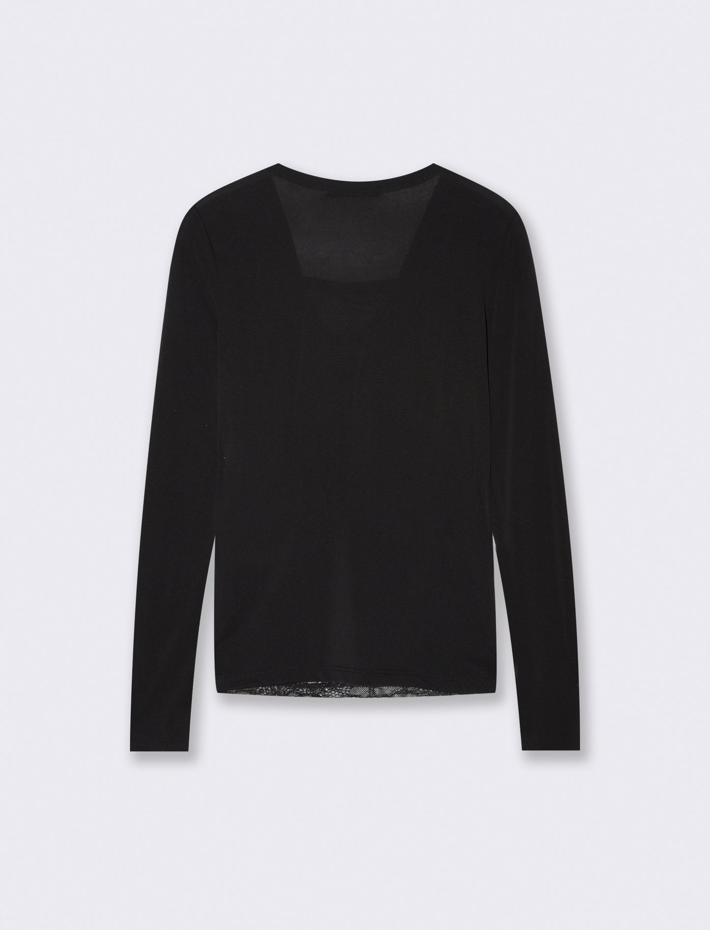 Tshirt con dettagli in pizzo - Nero