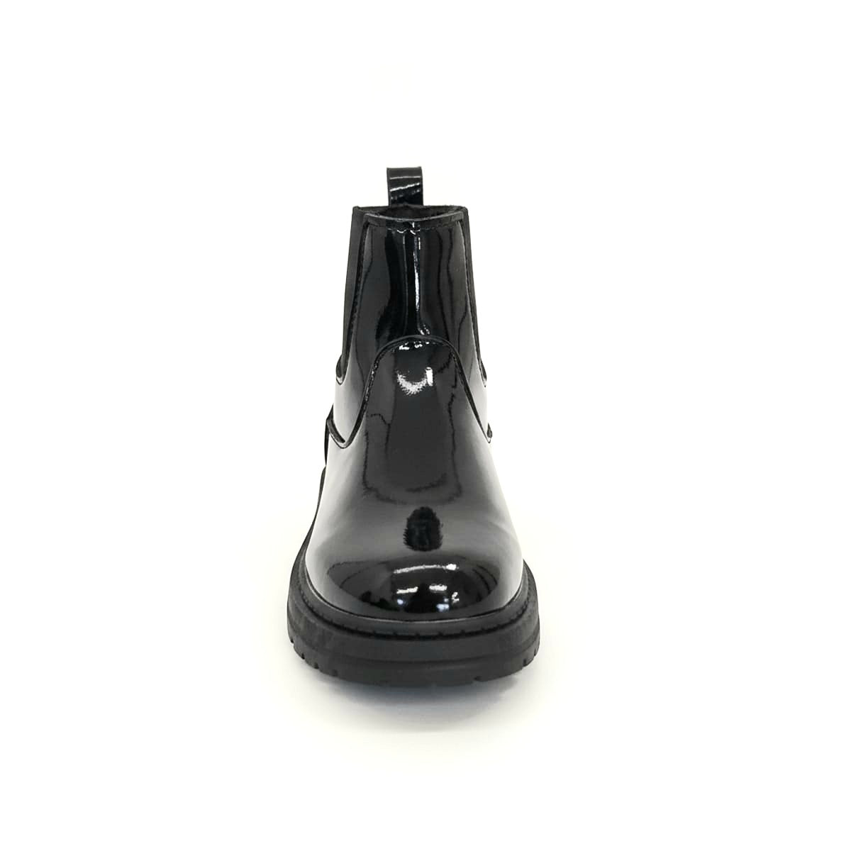 Stivaletto vernice nero con patch fico - Nero