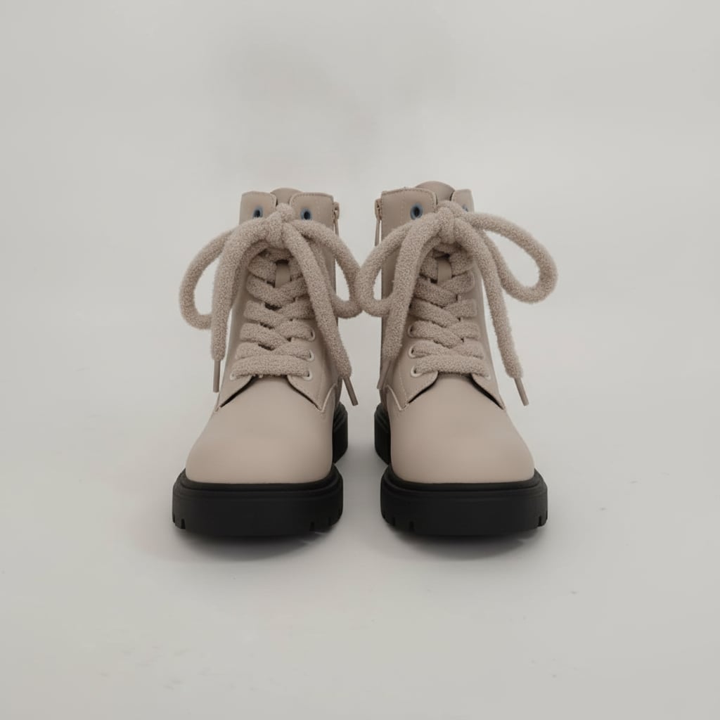 Beige amphibian with sponge laces for girls - Beige