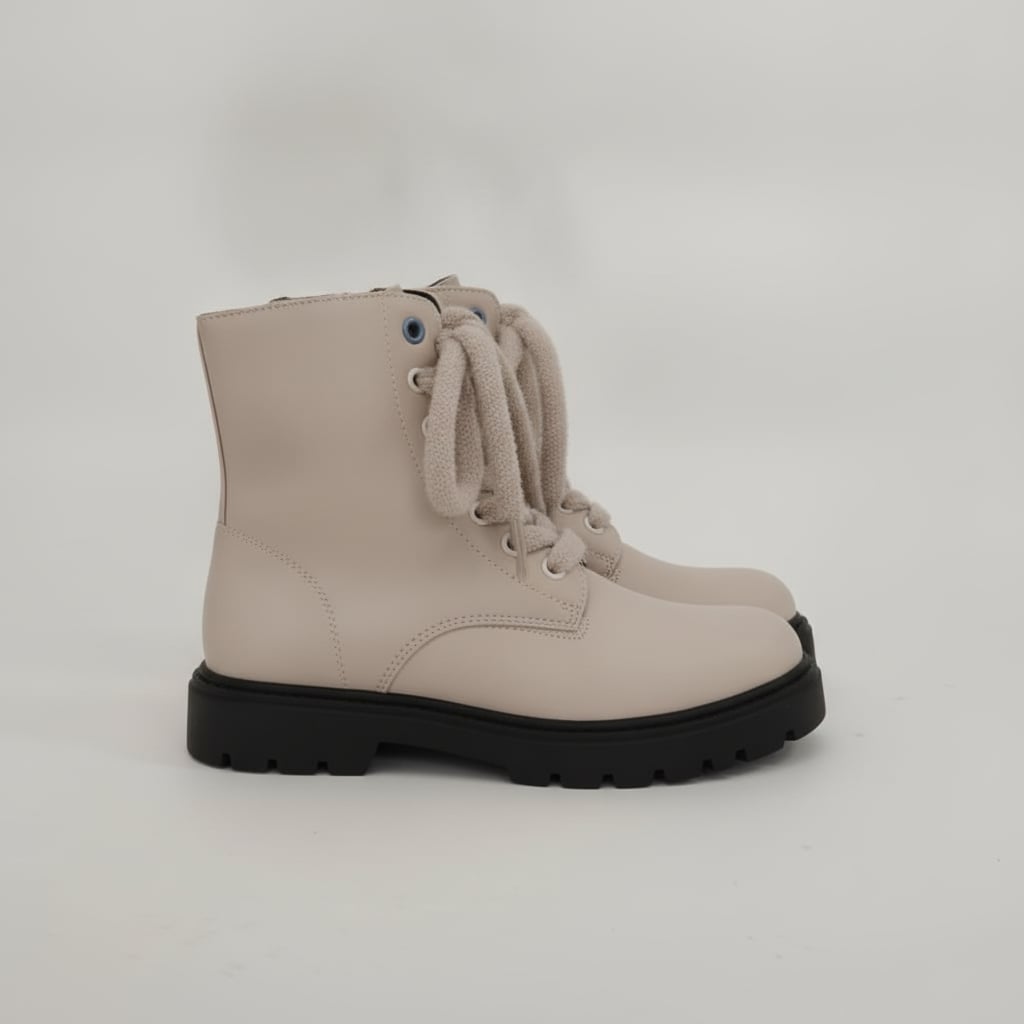 Beige amphibian with sponge laces for girls - Beige