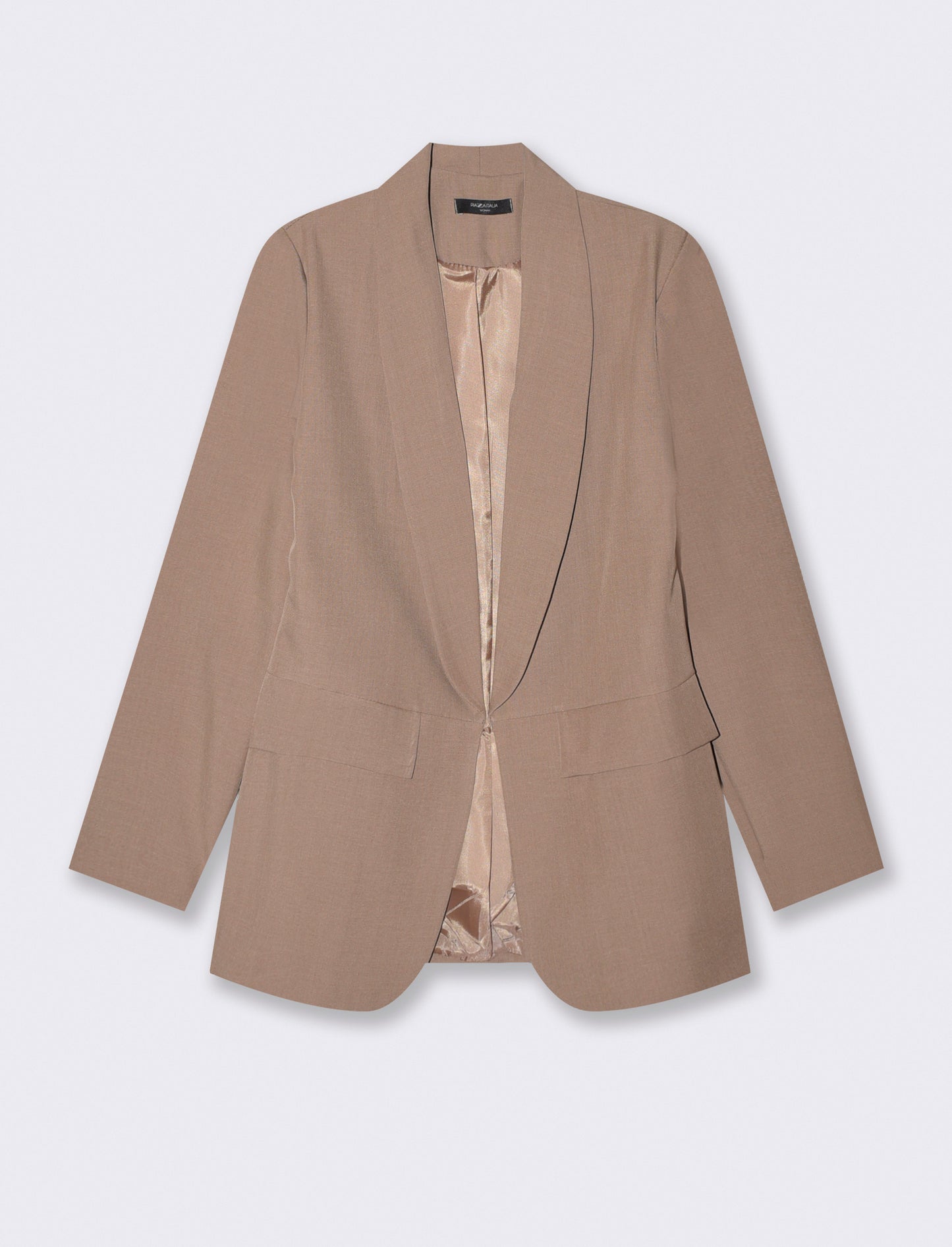 Giacca sfoderata senza bottoni - Grigio fango