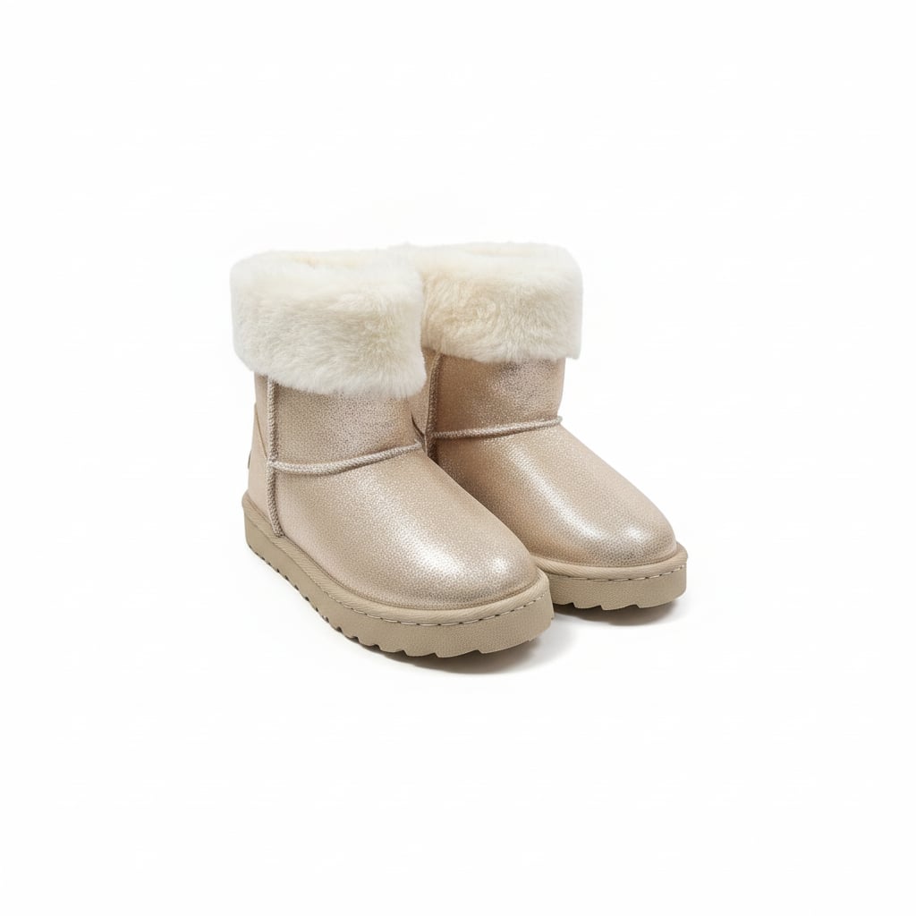 Stivaletto da neve oro con pellicciotto - Oro