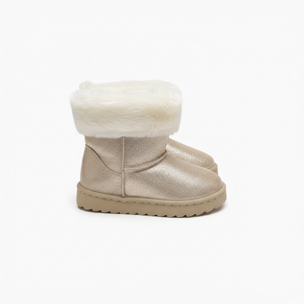 Stivaletto da neve oro con pellicciotto - Oro