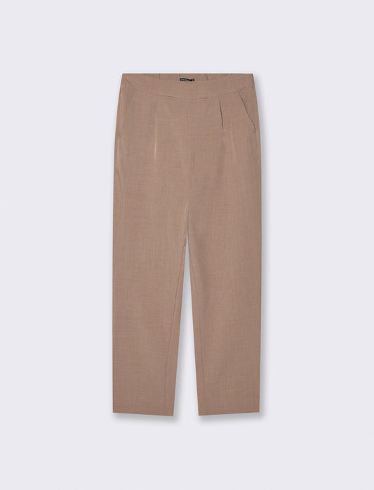 Pantalone Comodo con Elastico Retro - Grigio fango
