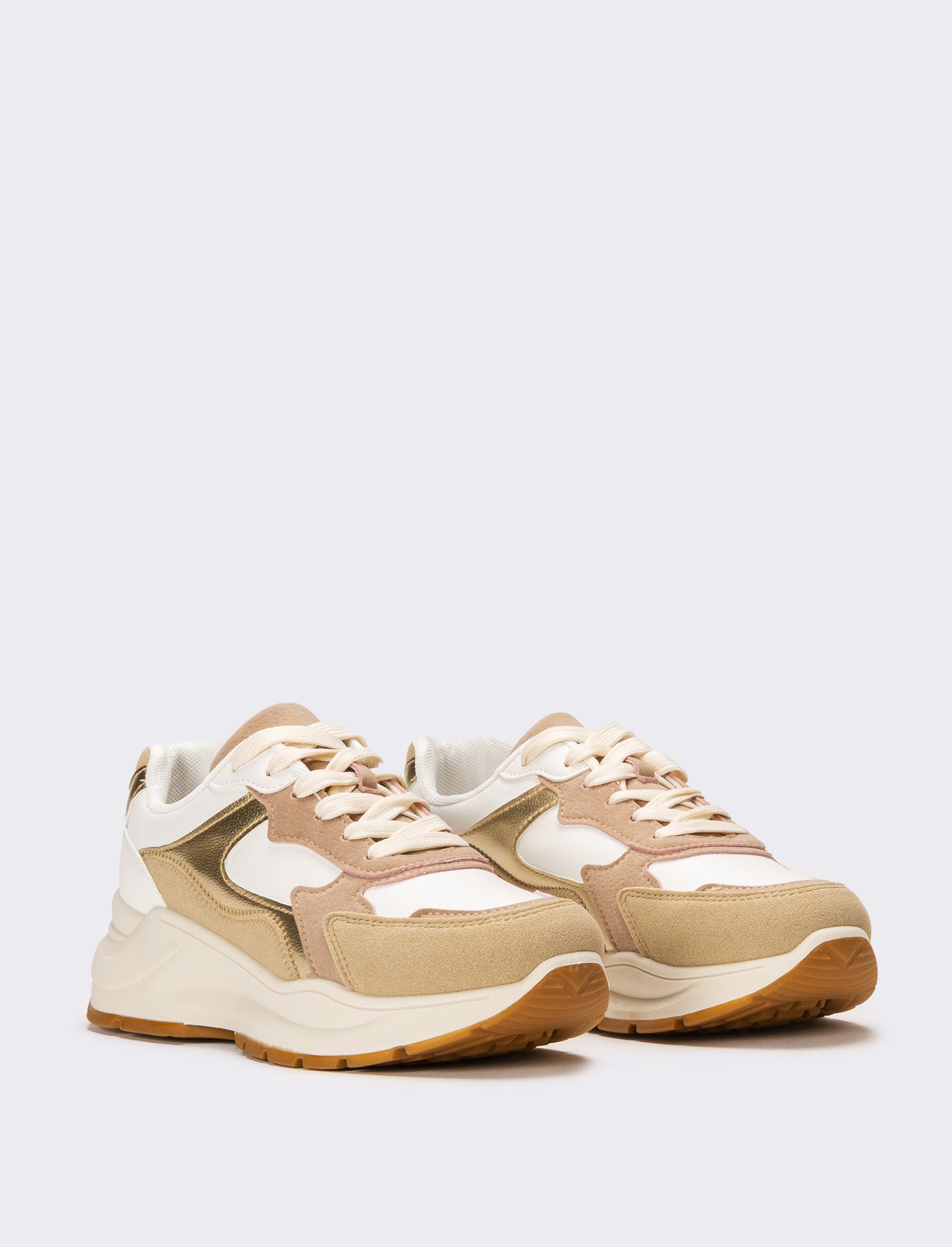 Sneakers con riporti da donna - Bianco