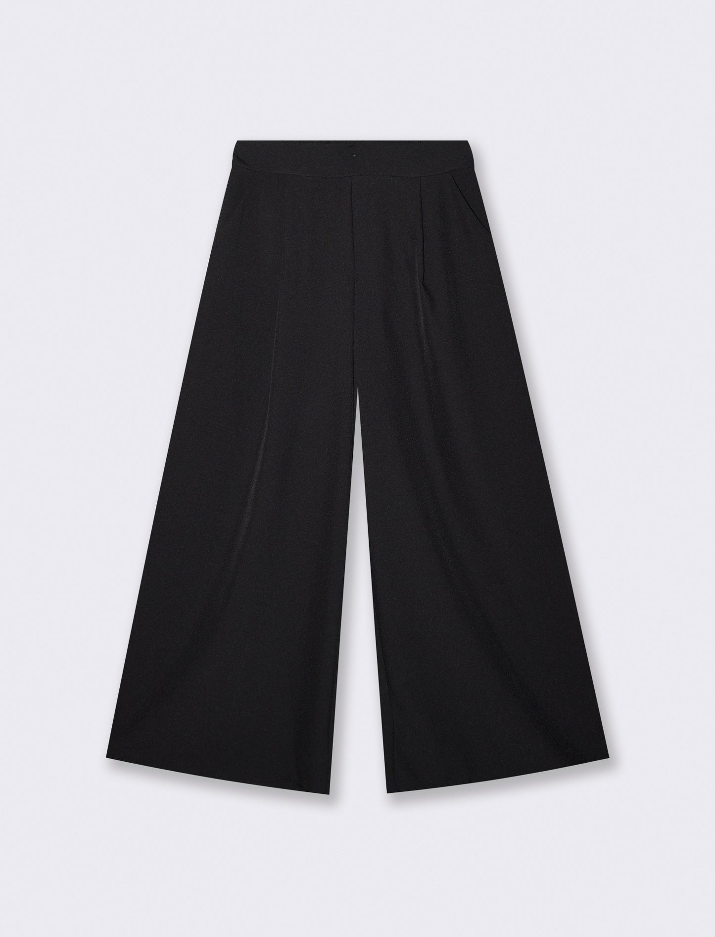 Pantalone over con pieghe in vita ed elastico - Nero