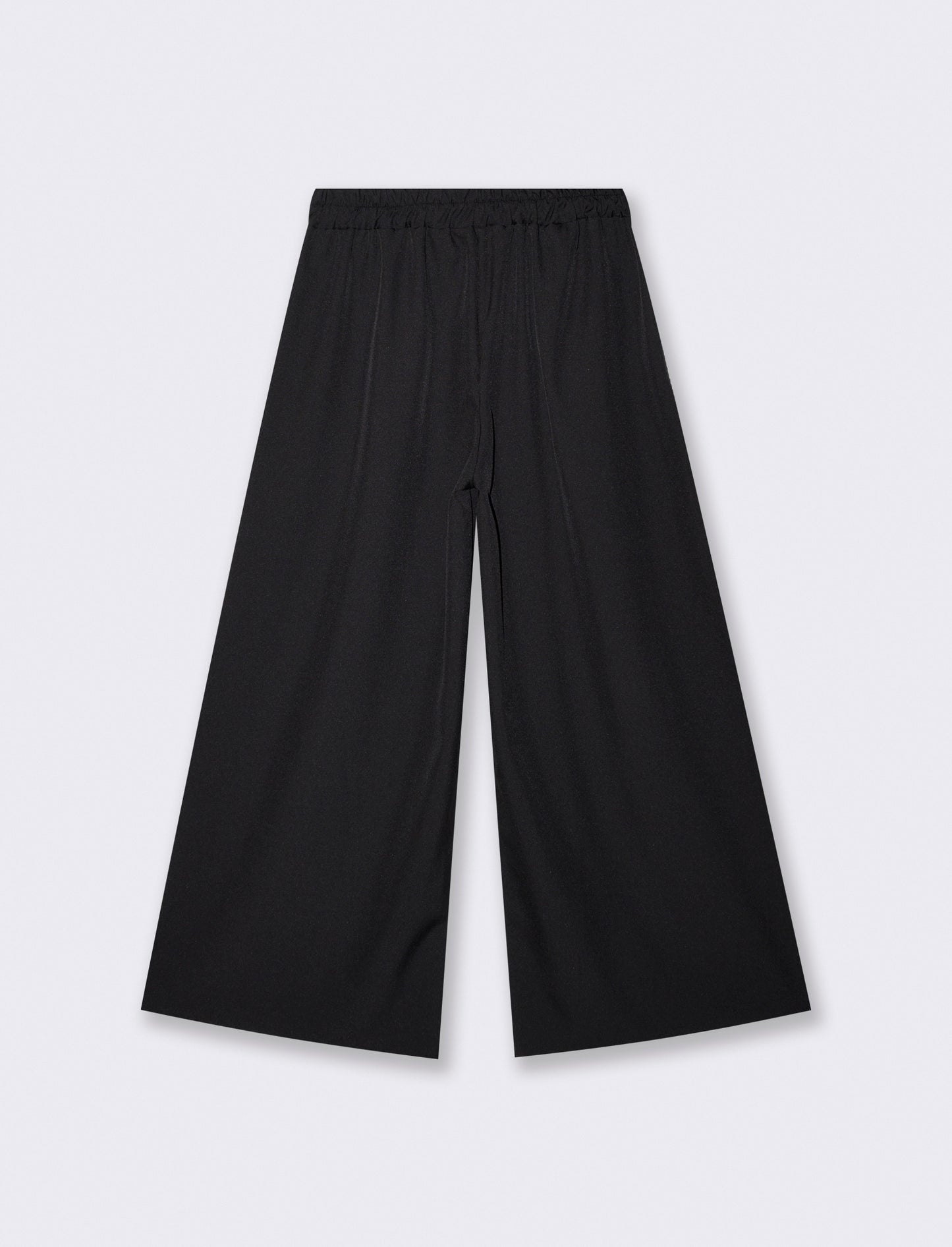 Pantalone over con pieghe in vita ed elastico - Nero
