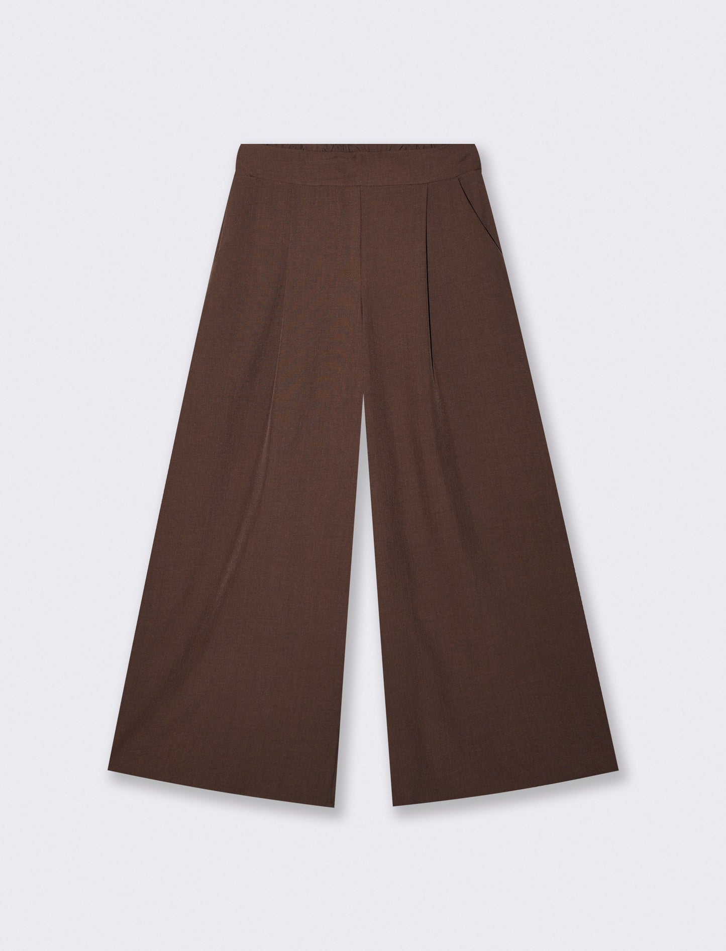 Pantalone over con pieghe in vita ed elastico - Moro