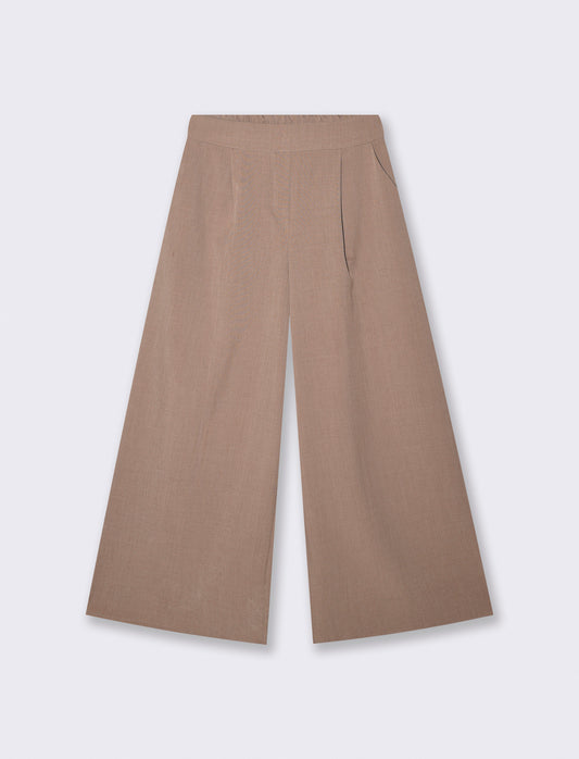 Pantalone over con pieghe ed elastico - Grigio fango
