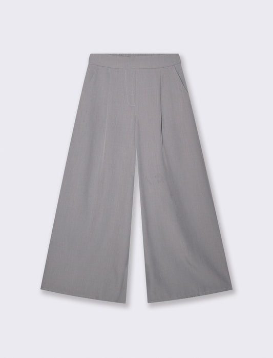 Pantalone over con pieghe ed elastico - Grigio chiaro
