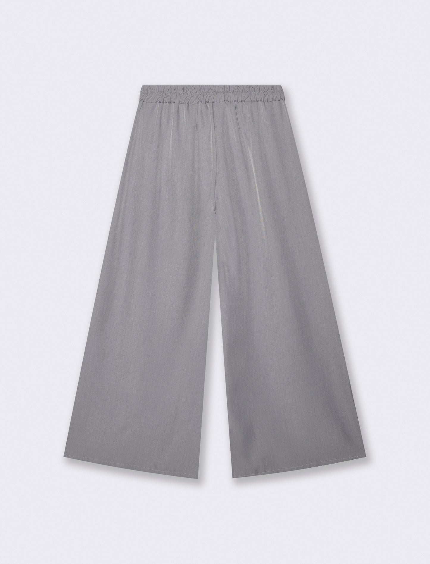 Pantalone over con pieghe in vita ed elastico - Grigio chiaro