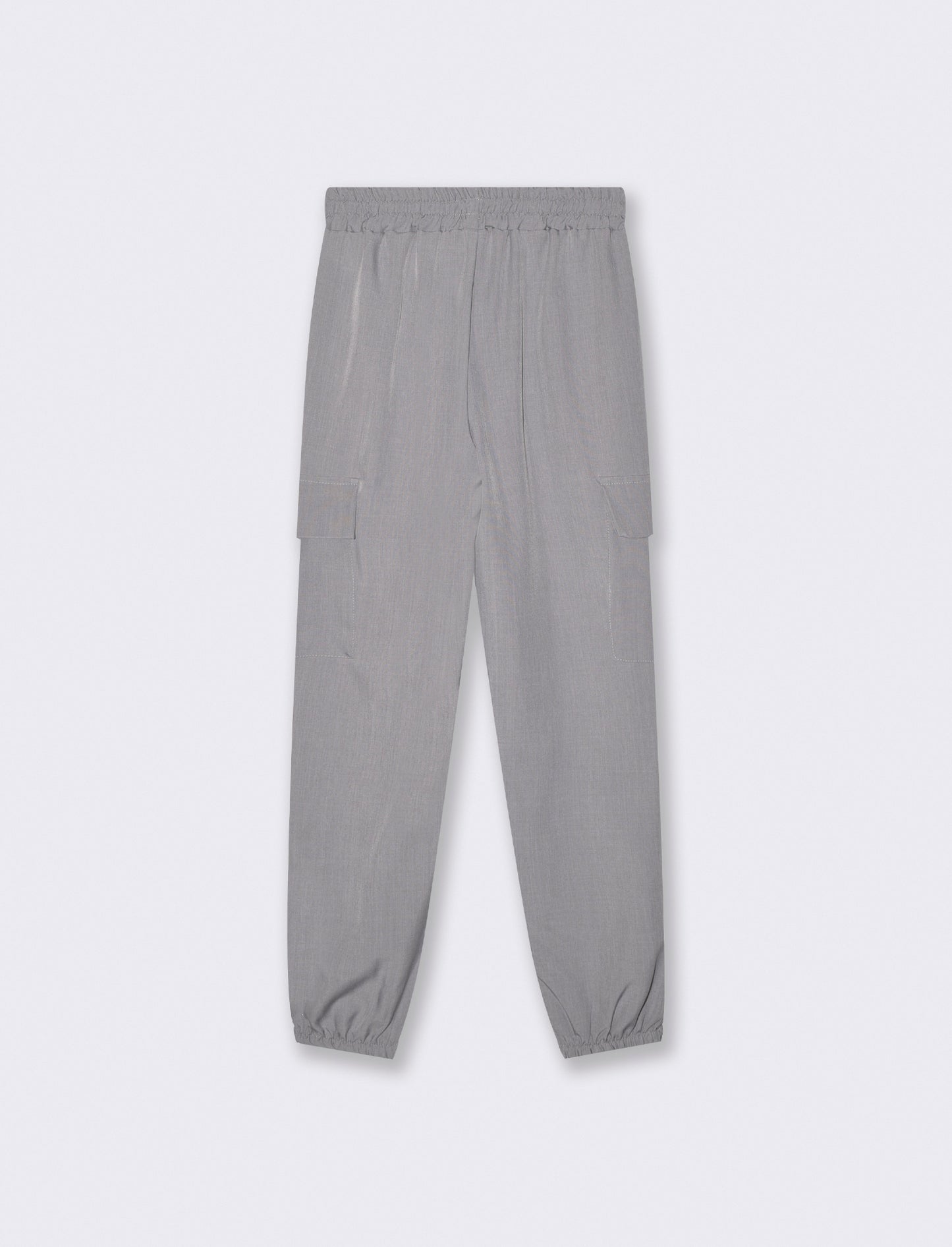 Pantalone con tasconi laterali e coulisse - Grigio