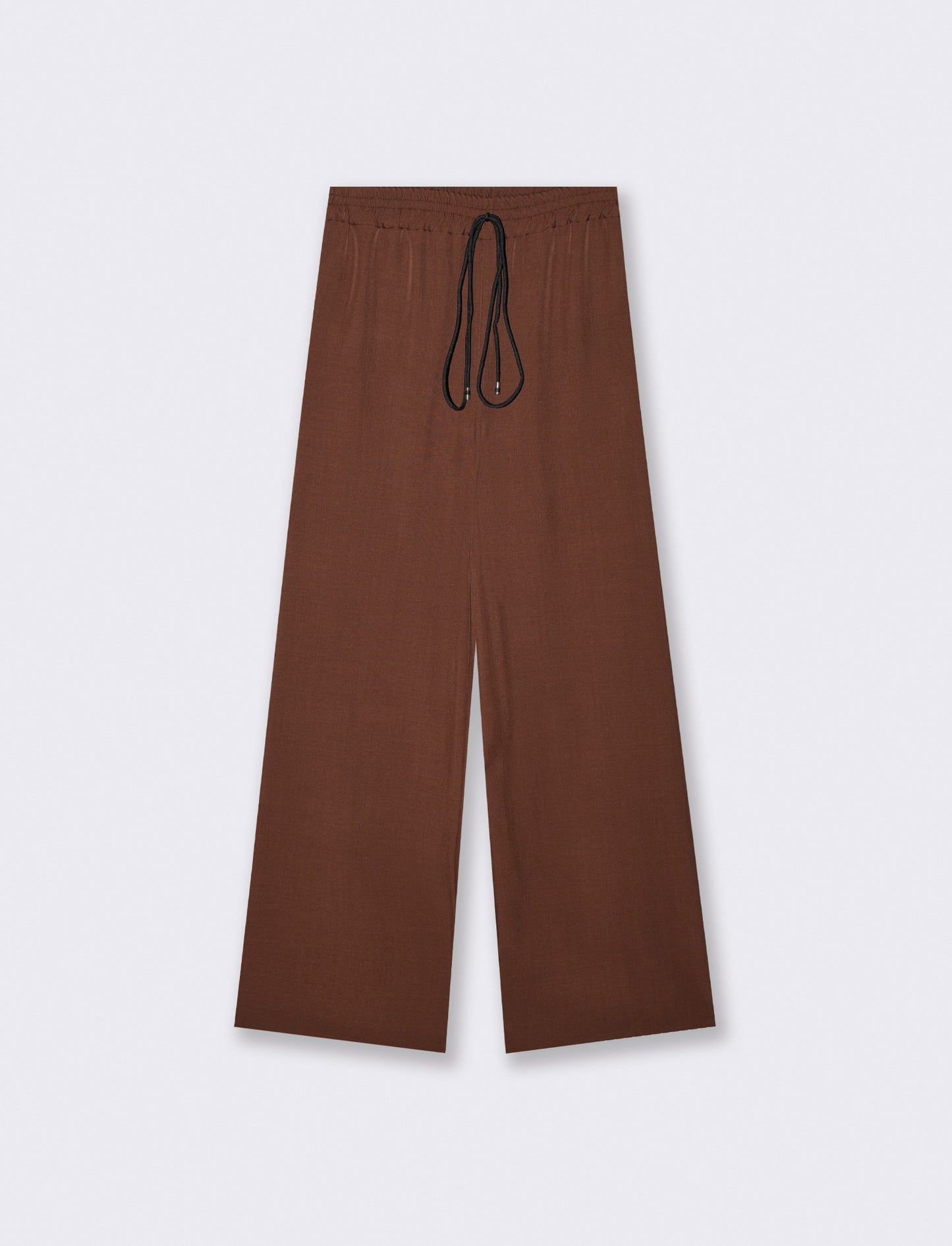 Pantalone dritto con elastico e coulisse - Moro