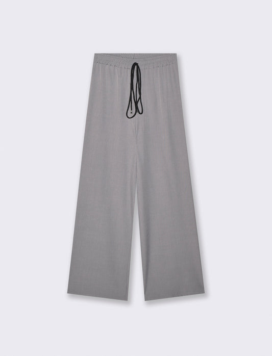Pantalone Dritto con Elastico e Coulisse - Grigio