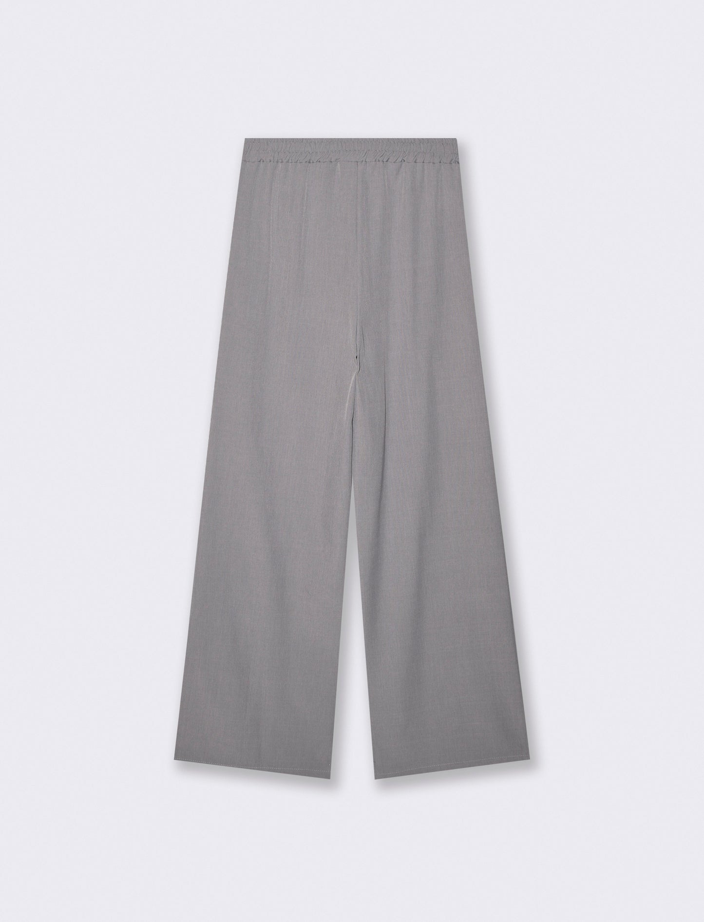 Pantalone dritto con elastico e coulisse - Grigio