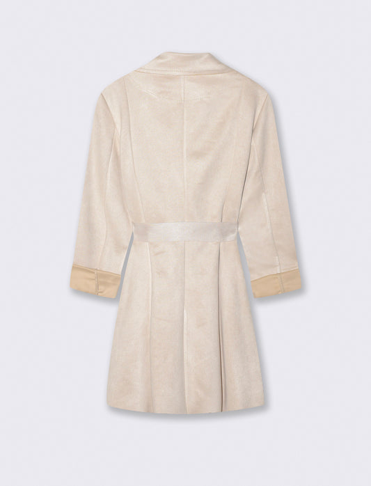 Trench in tessuto suede - Vaniglia