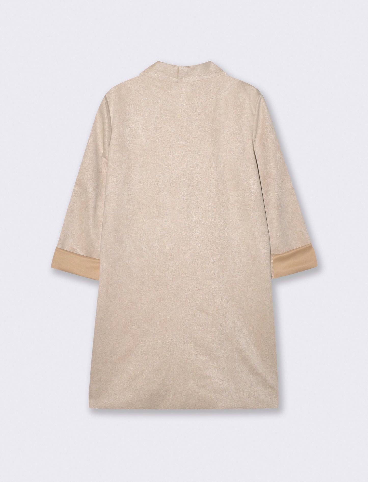 Cappotto monopetto in tessuto suede - Vaniglia