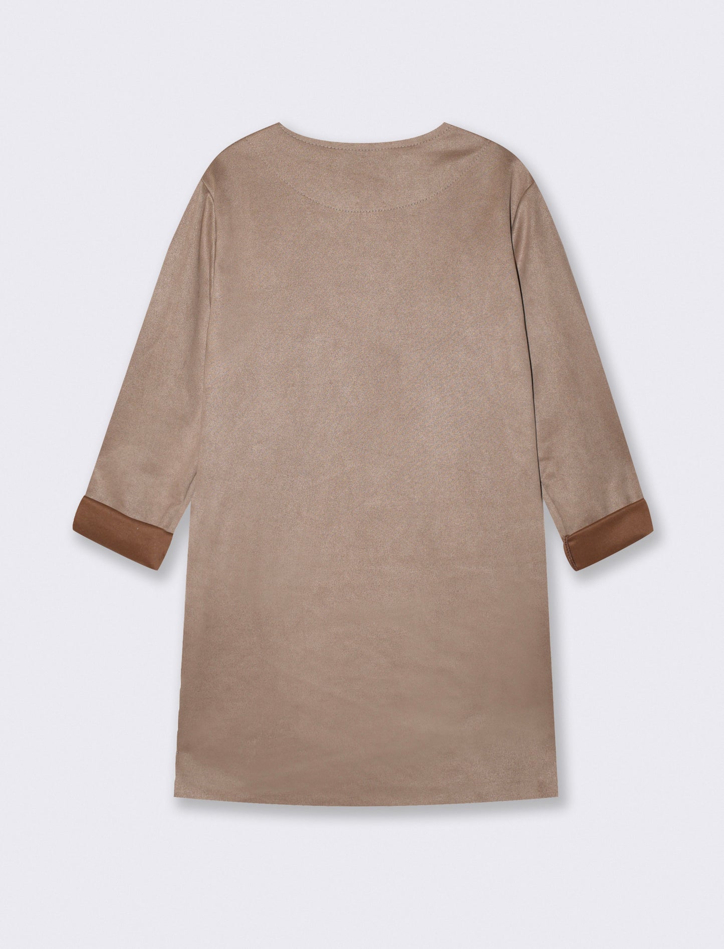 Giacca aperta no bottoni in tessuto suede - Grigio fango