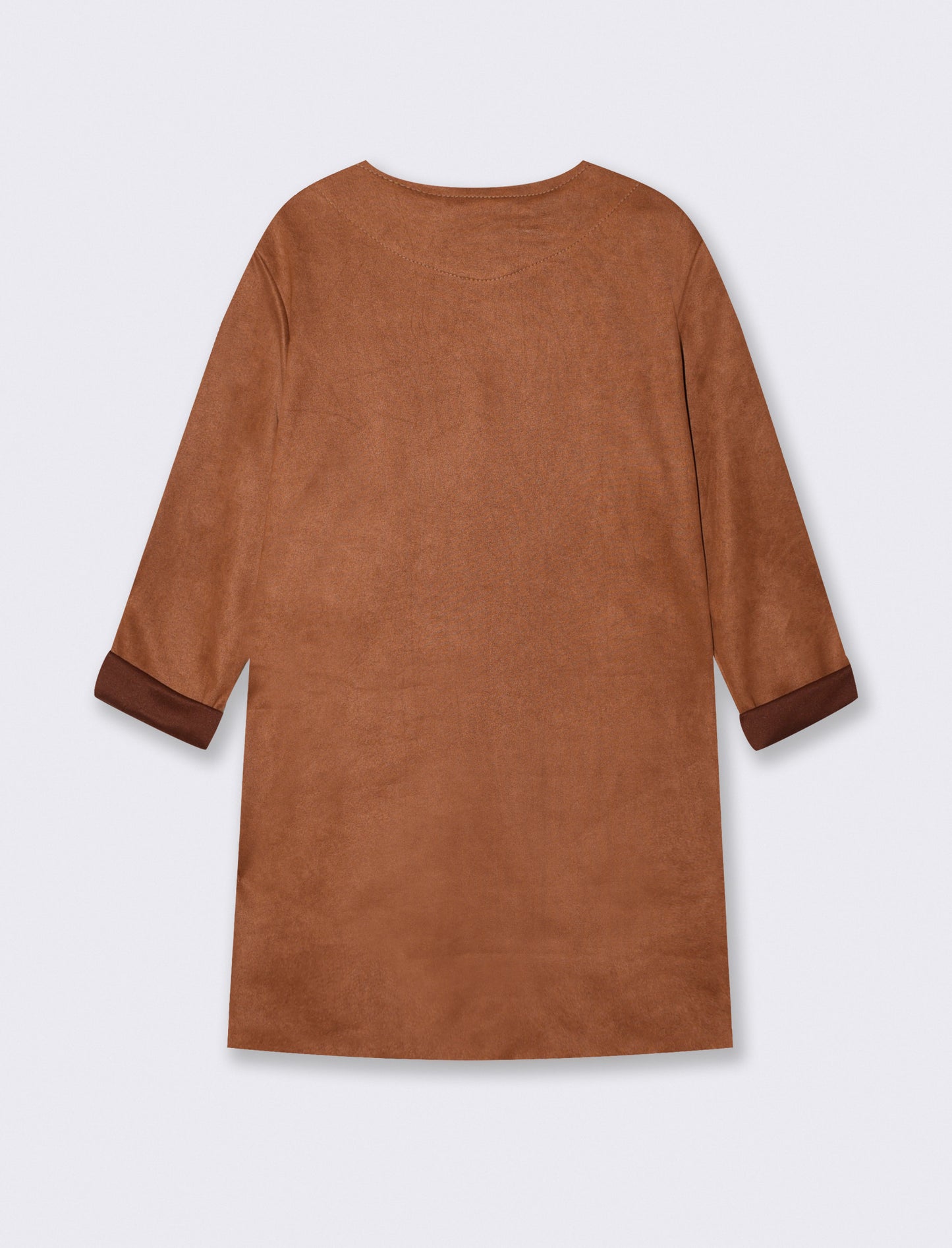 Giacca aperta no bottoni in tessuto suede - Cammello