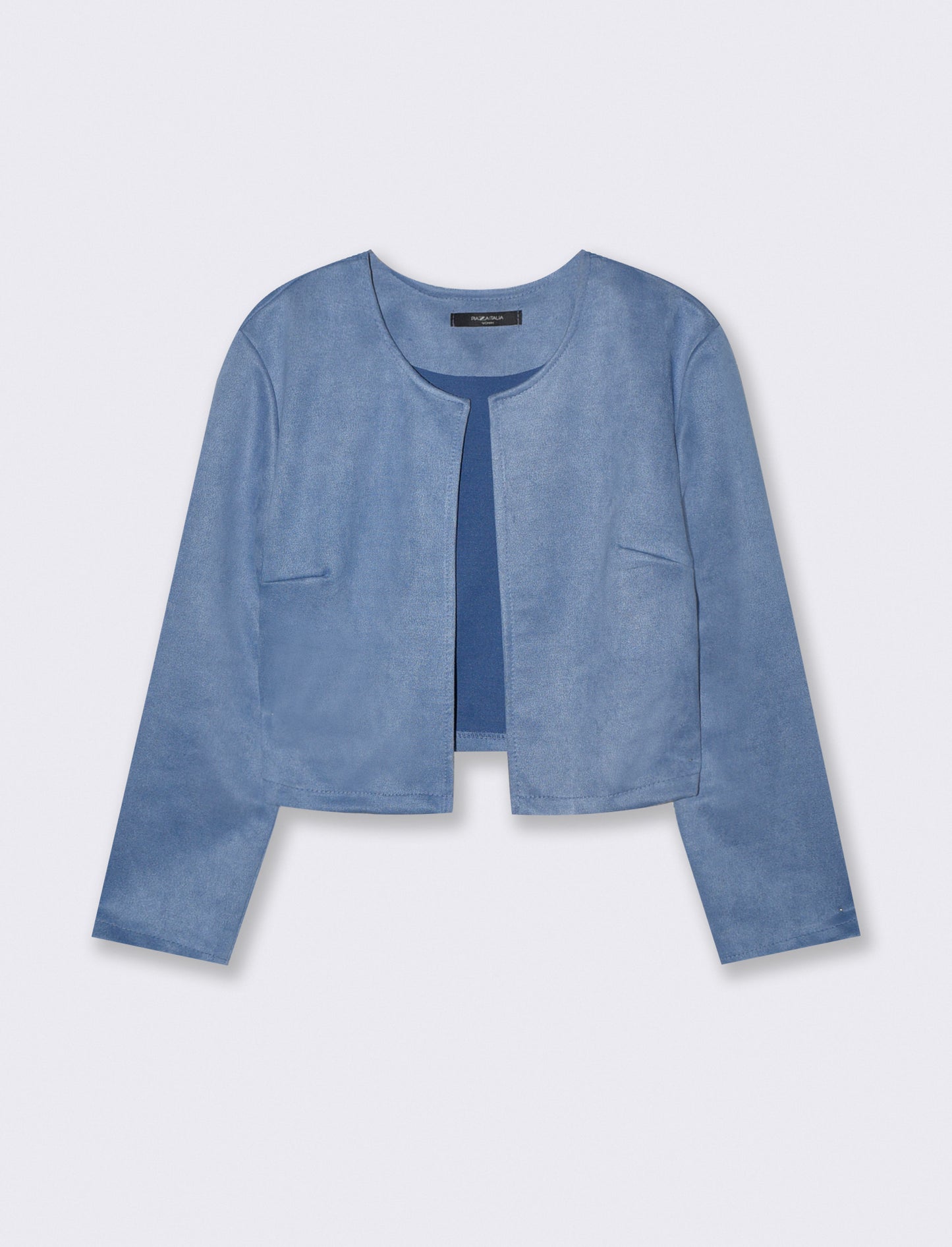 Giacca corta in tessuto suede - Denim