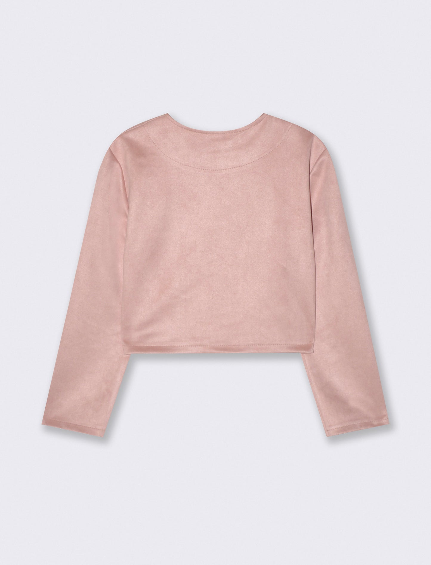 Giacca corta in tessuto suede - Cipria