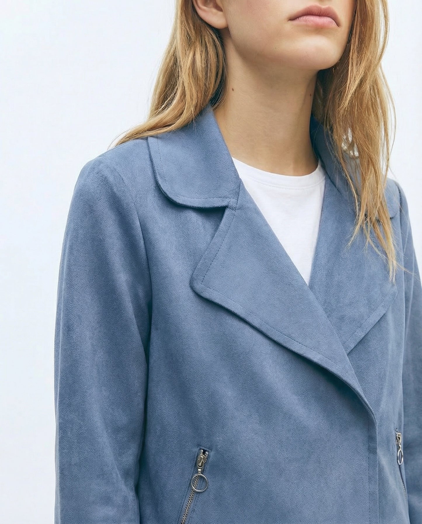 Chiodo in tessuto suede - Denim