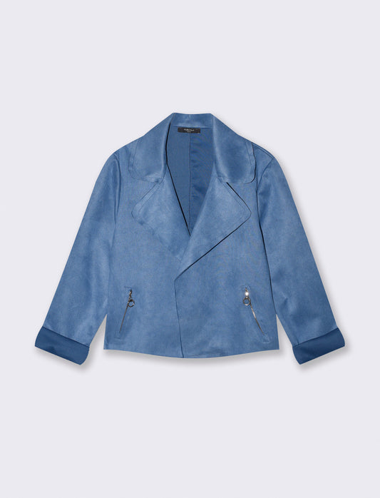 Chiodo in suede elegante - Denim