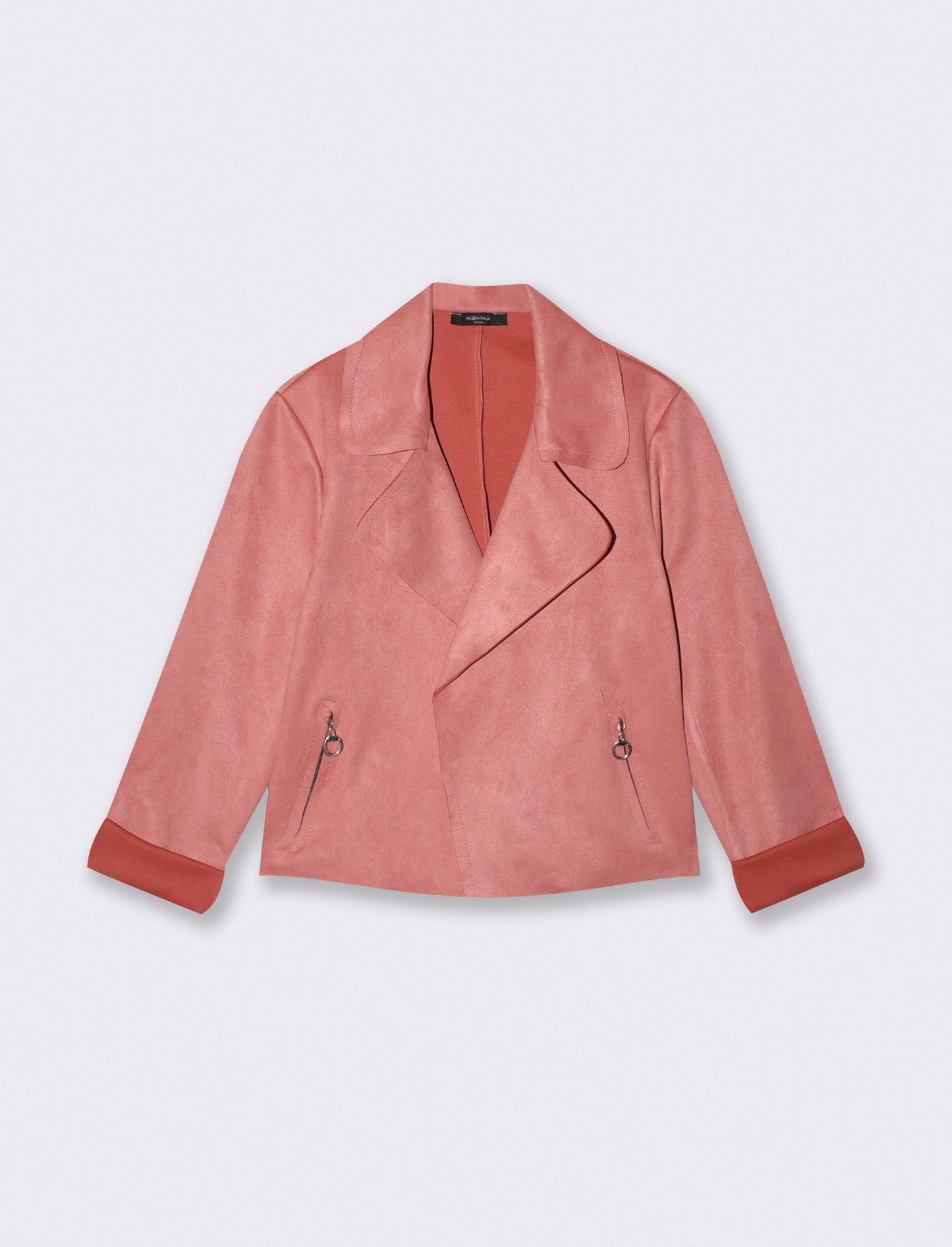 Chiodo in tessuto suede - Cipria