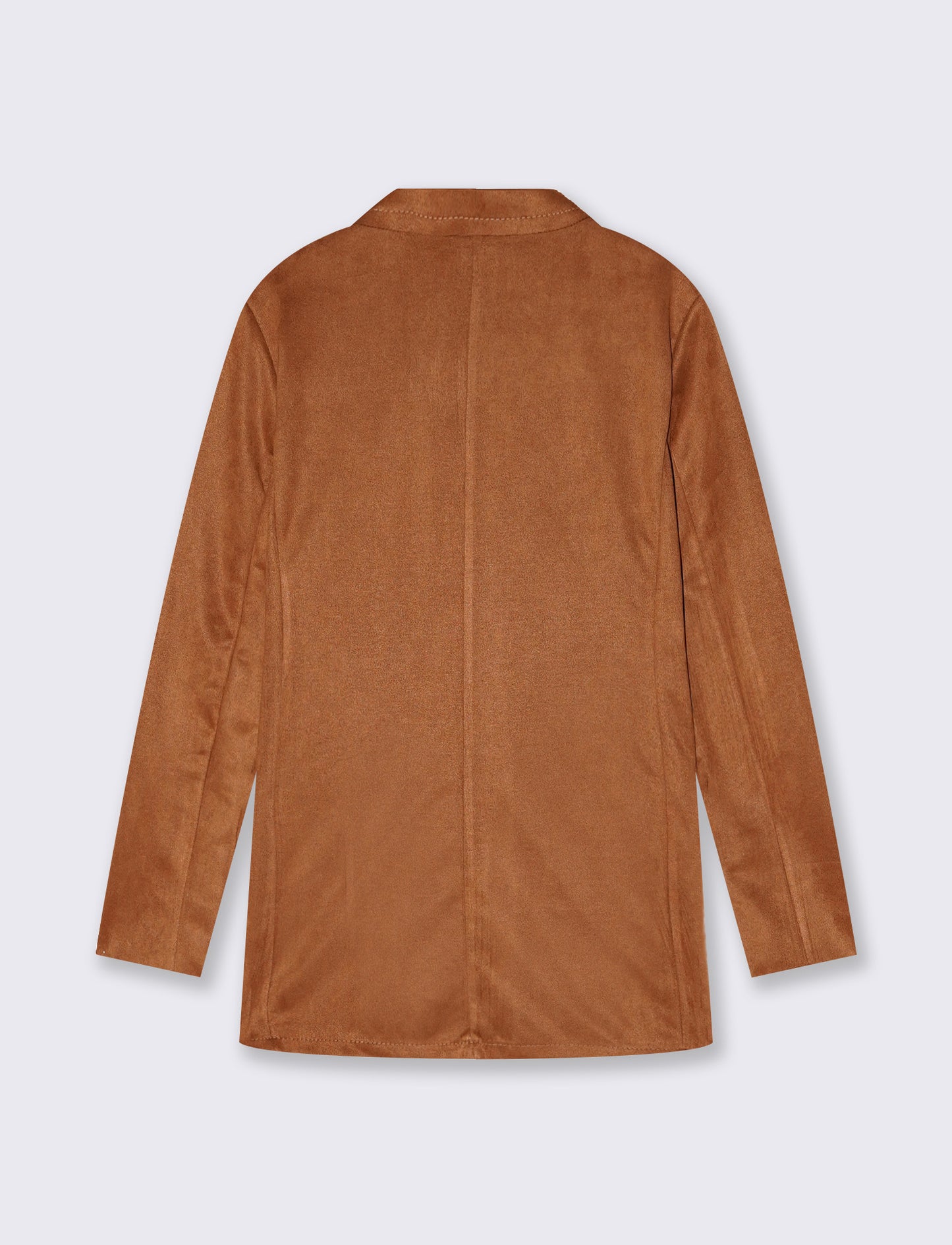 Single-breasted suede jacket - BROWN