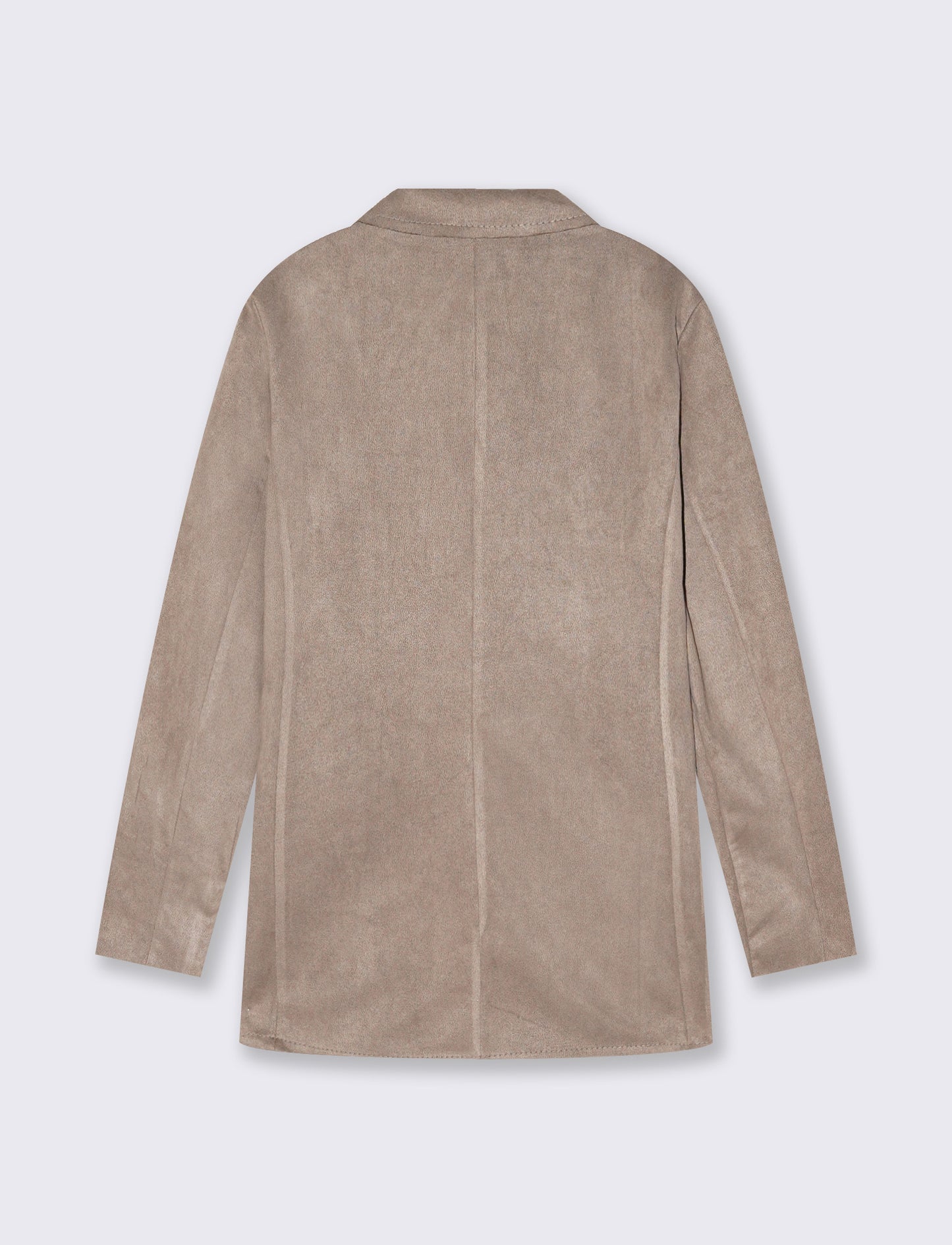 Giacca monopetto in suede - Grigio fango