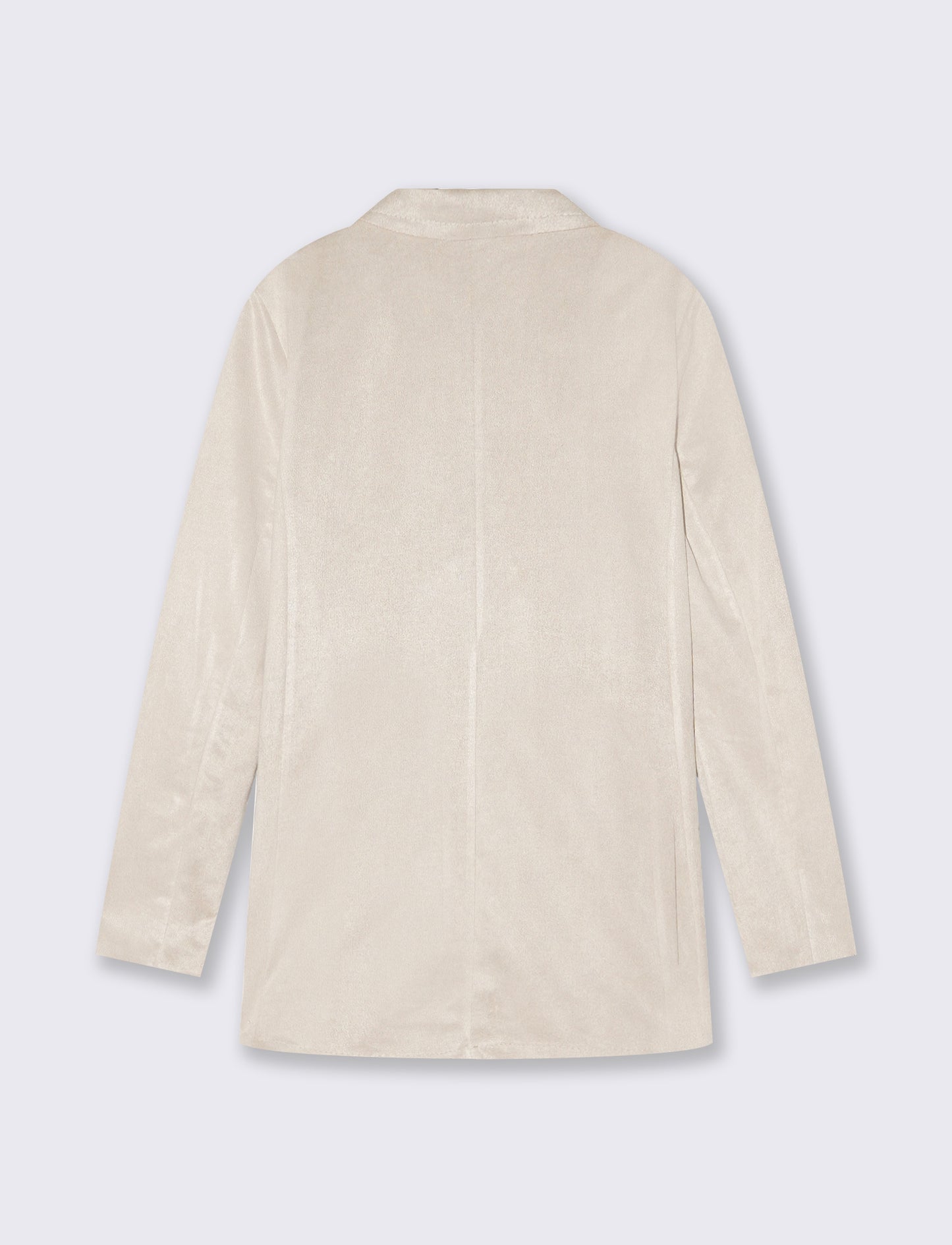 Giacca monopetto in tessuto suede - Vaniglia