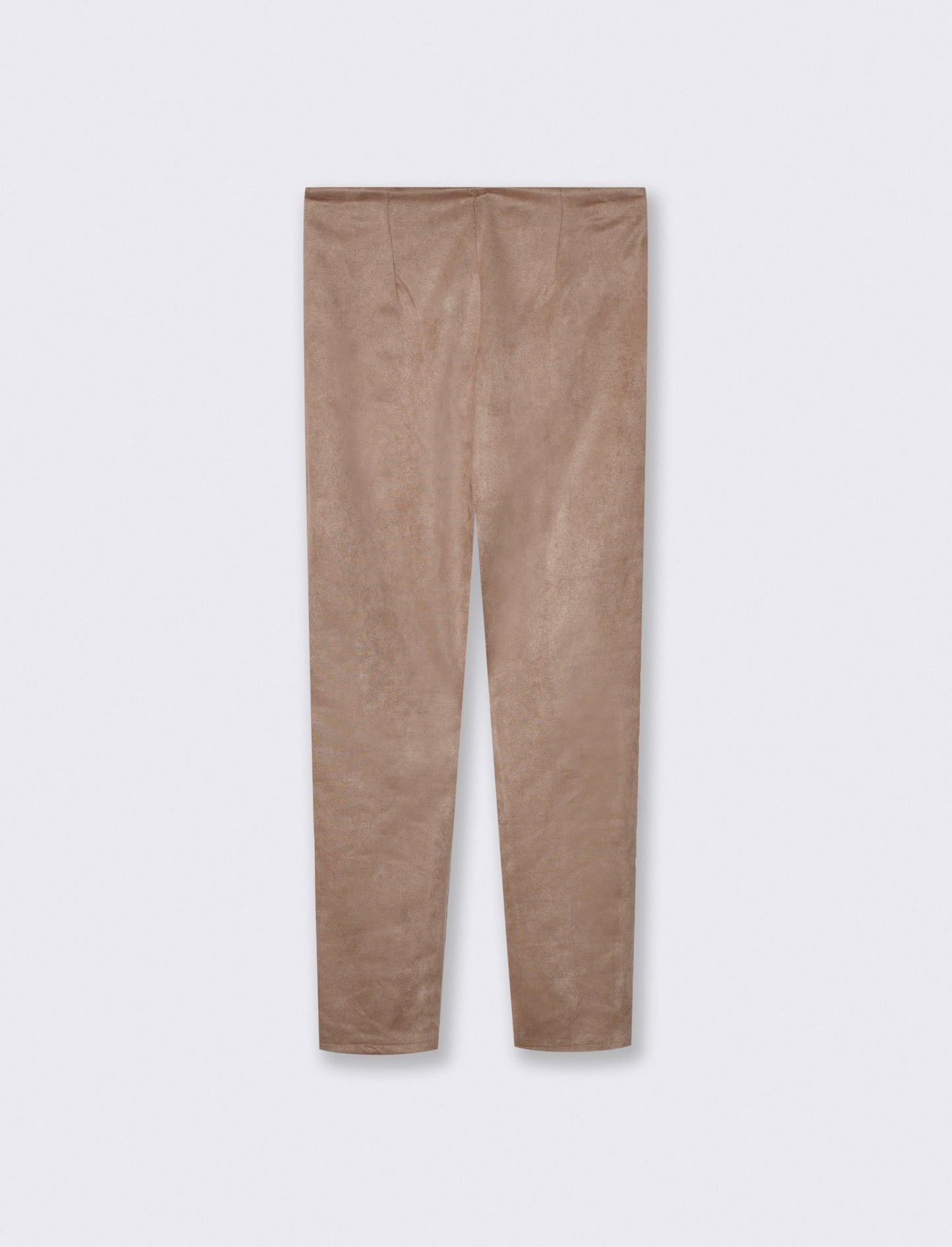 Pantalone elastico in tessuto suede - Grigio fango