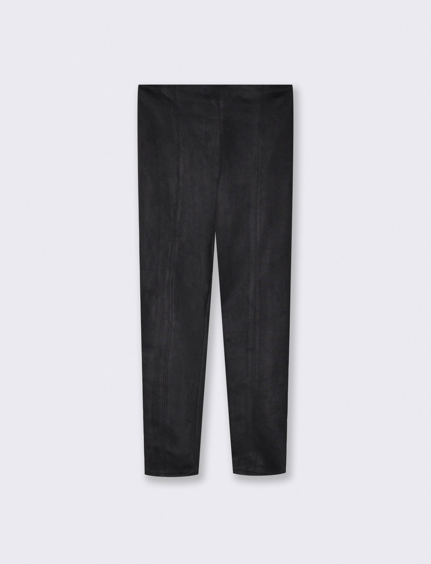 Pantalone elastico in tessuto suede - Nero