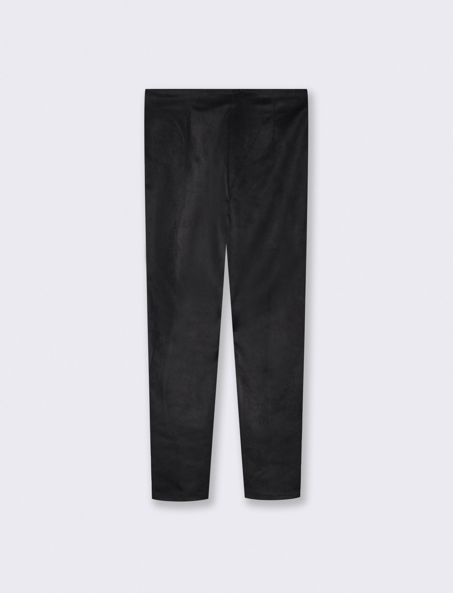 Pantalone elastico in tessuto suede - Nero